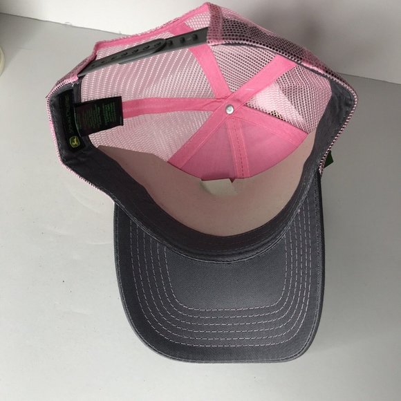 Women's Cap Hat Gray Pink Washington Tractor Snapback Mesh New - Picture 9 of 11